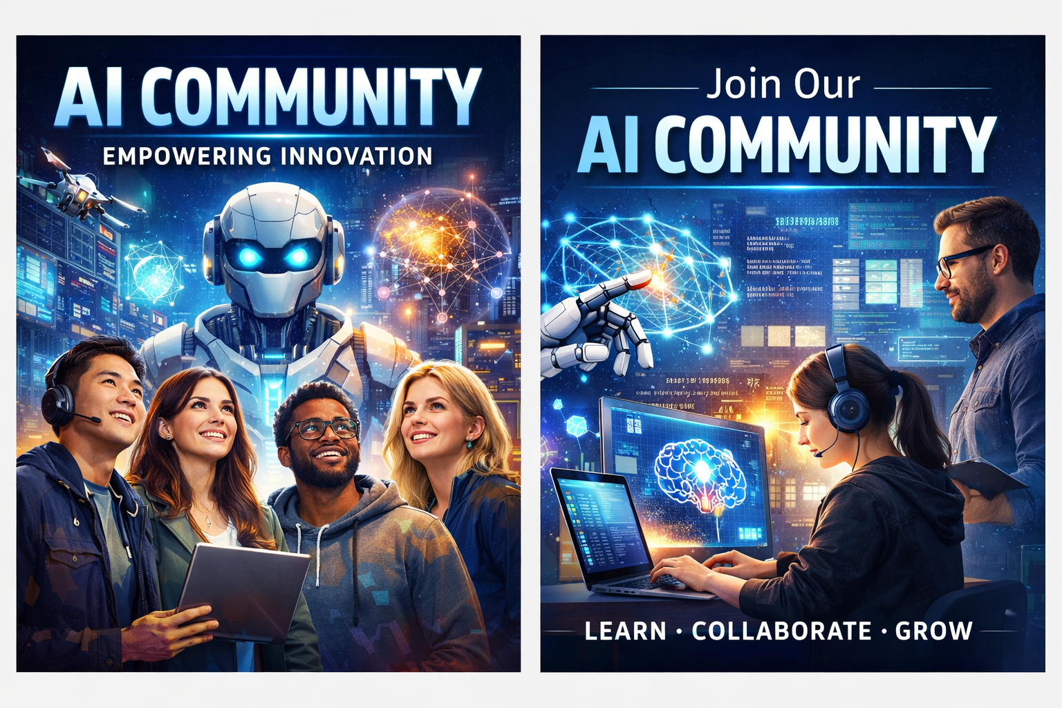UAI Community section visual showing learning, collaboration, and growth with AI