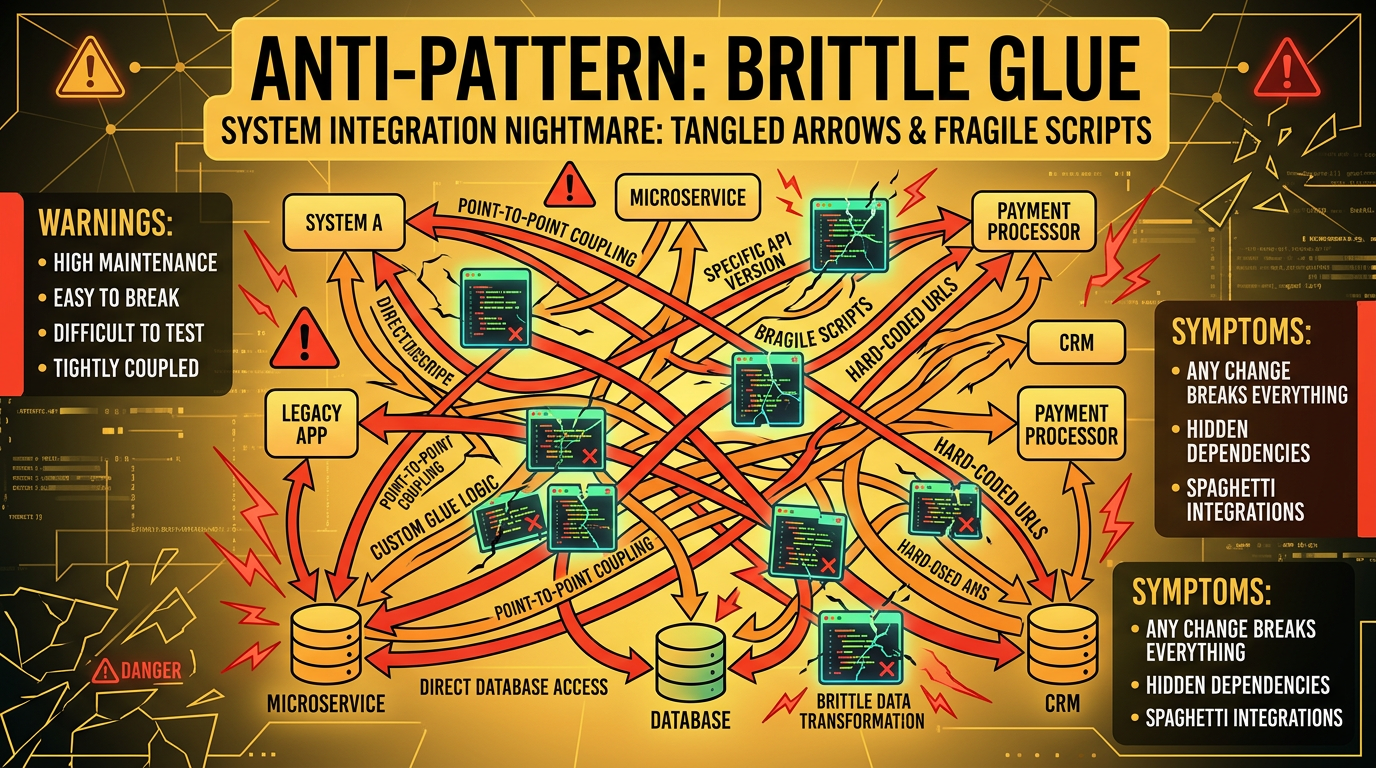 Diagram: brittle glue anti-pattern