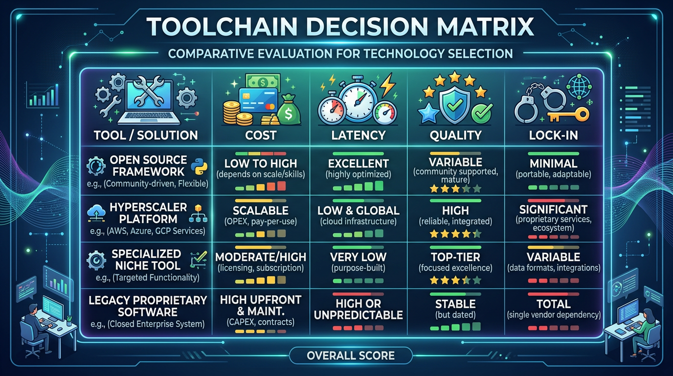 Diagram: toolchain decision matrix
