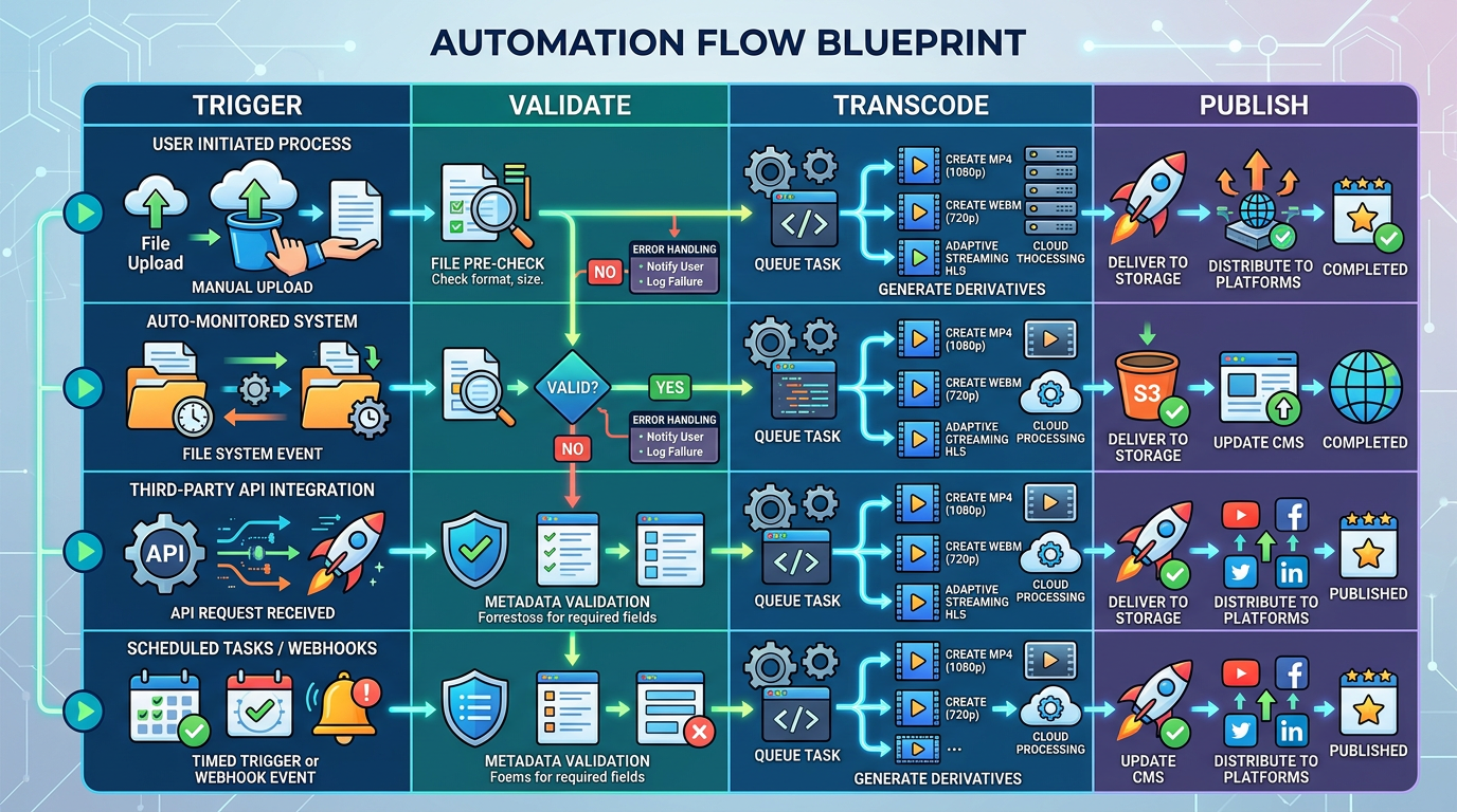 Diagram: automation flow swimlanes
