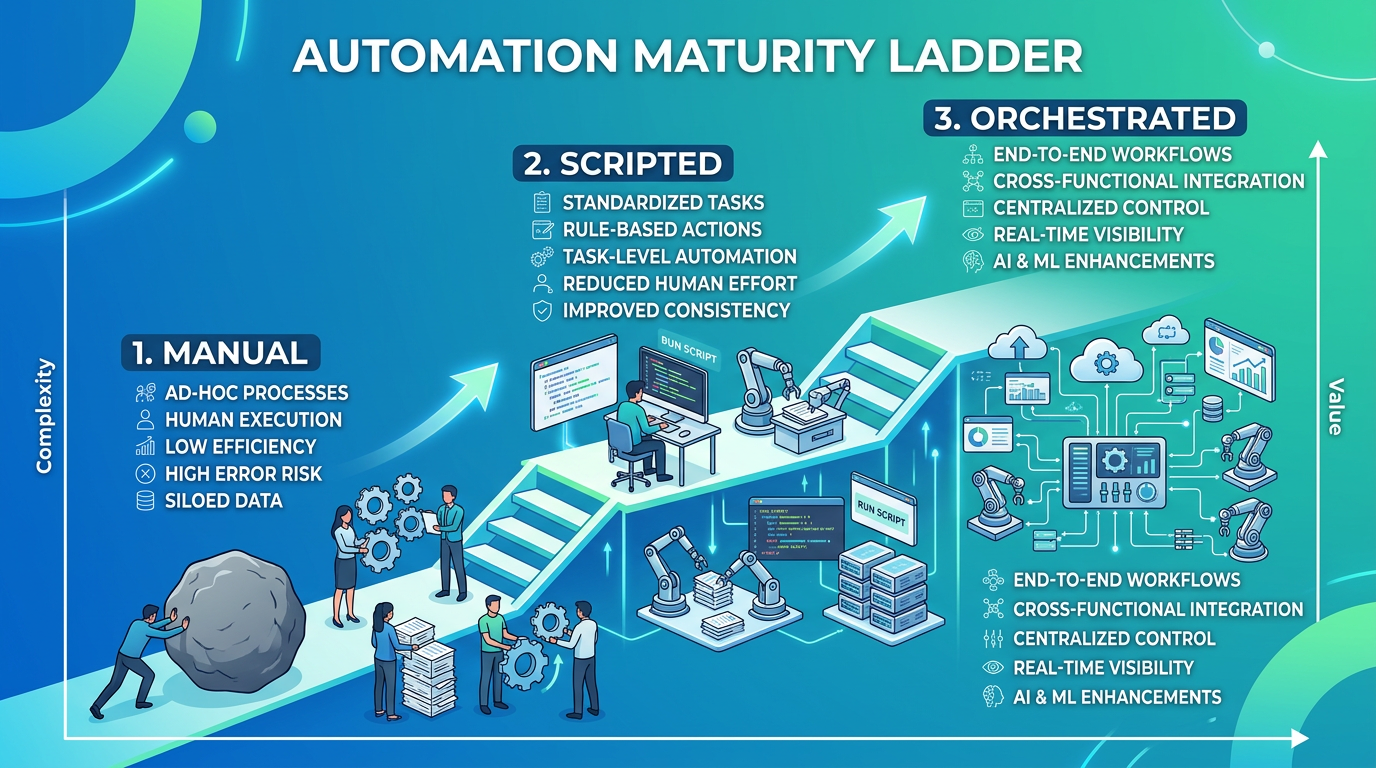 Diagram: automation maturity ladder